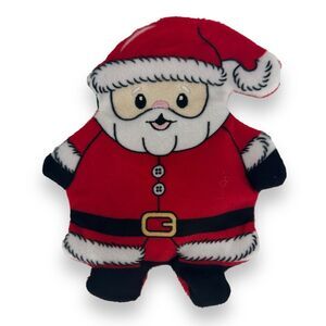 Merry‎ and Bright Santa Clause Crinkle Thrash Flat Plush Dog Toy Winter Holiday